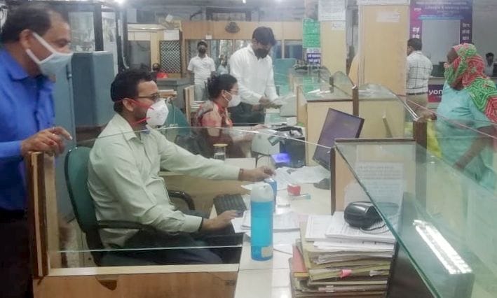 Half employees in the office and half of them worked from home