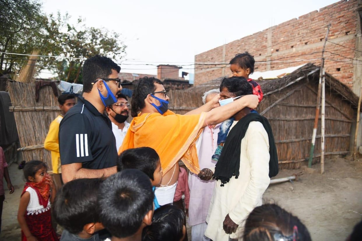 Youth consciousness made people aware, distributed masks and soaps