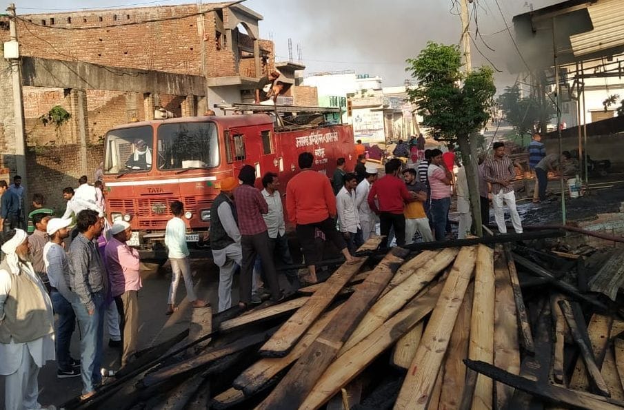Timber Merchant Factory Sets on Fire