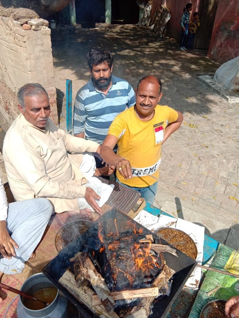 Havan Yagna performed on tractor trolley