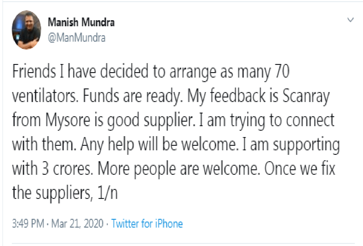 anand mahindra anil agarwal Vijay Shekhar Sharma Manish Mundra donating to stop corona effect on economy