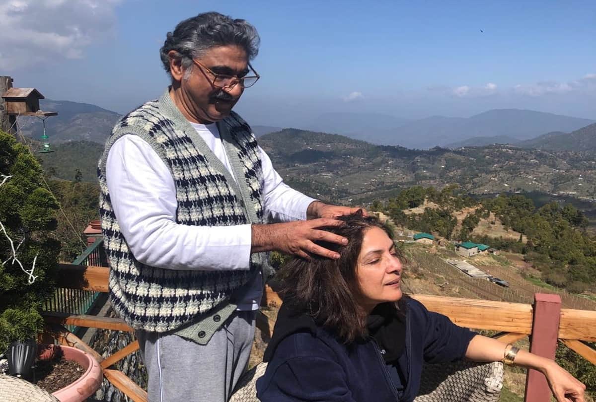 Neena Gupta Share Photo Husband Giving Head Massage During Self Quarantine Time