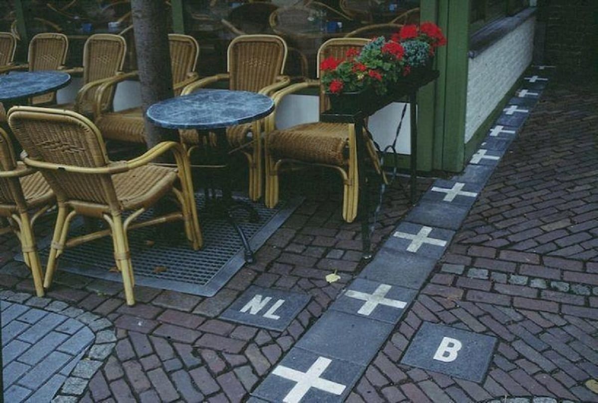 The house between two countries Baarle Hertog and Baarle Nassau villages is famous for its complicated borders