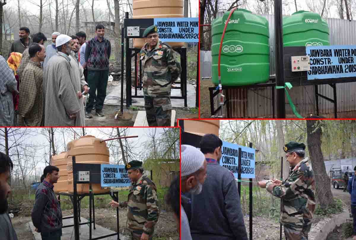 amry under sadbhavana constructed two water points for jhabrera village in anantnag jammu kashmir