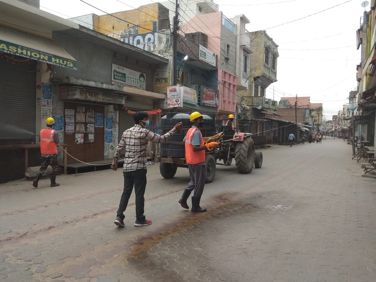 Sanitized the markets in Shamli, Kairana