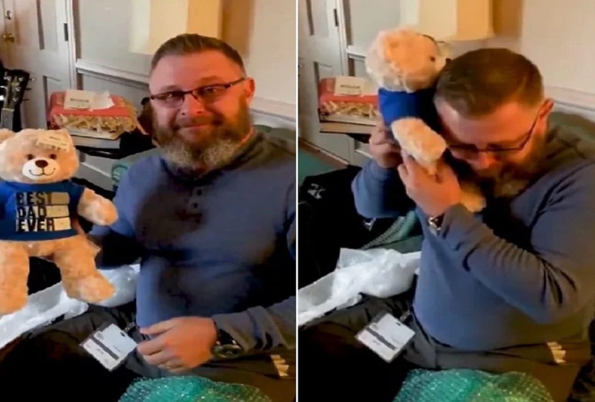 father hears his dead son heartbeat in a teddy bear Emotional video viral