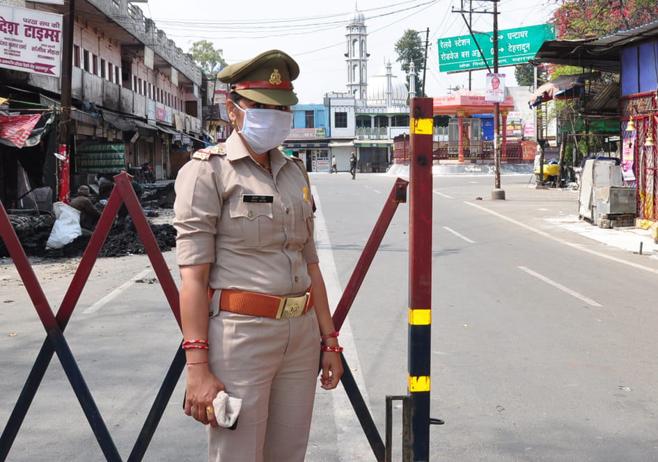 Female policemen ready to battle Corona