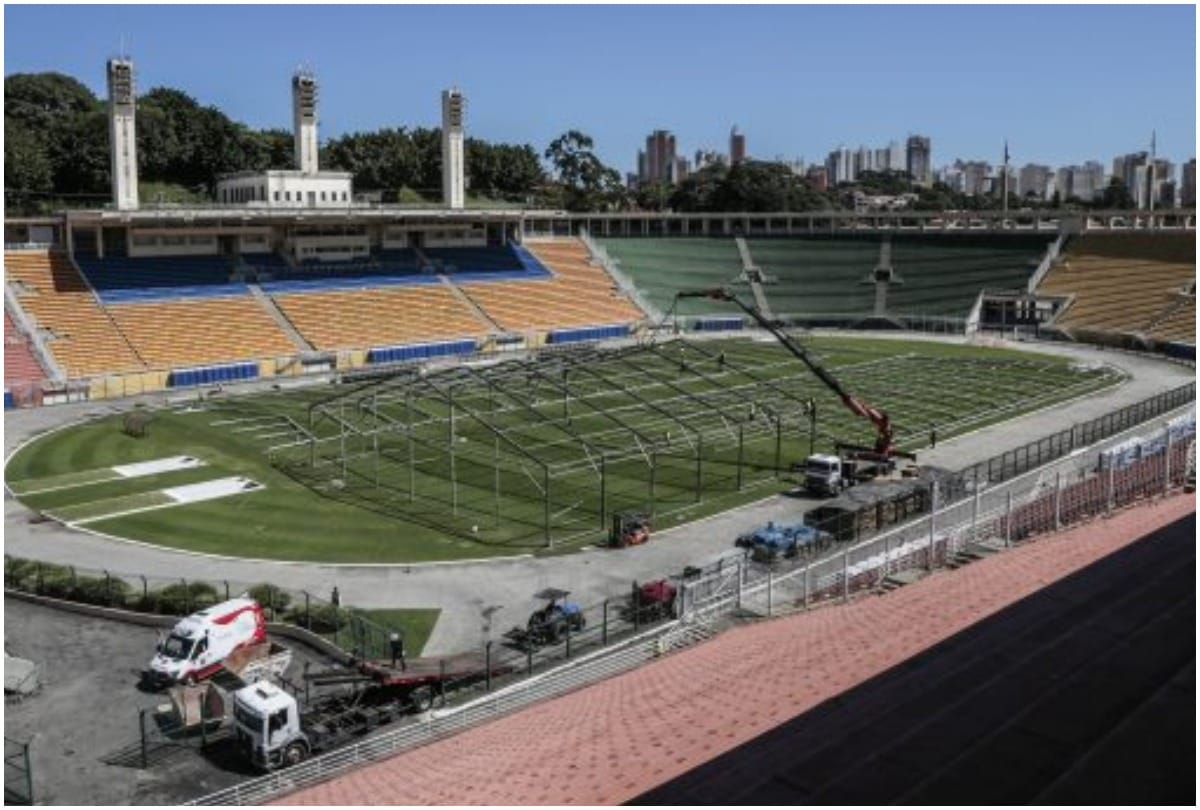 Sao Paulo stadium turning into open-air hospital for coronavirus