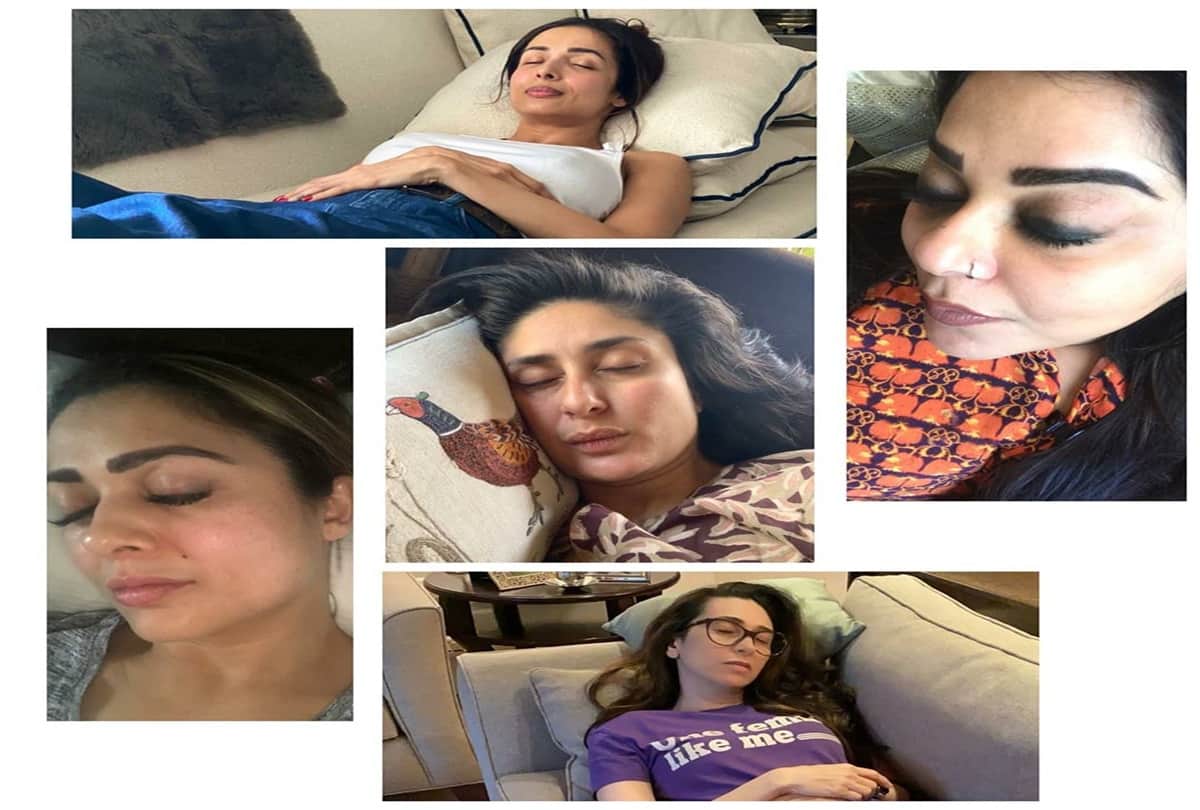 Kareena Kapoor Khan Amrita Arora Malaika Arora Karisma Kapoor Taking Power Nap Together While Quarantine