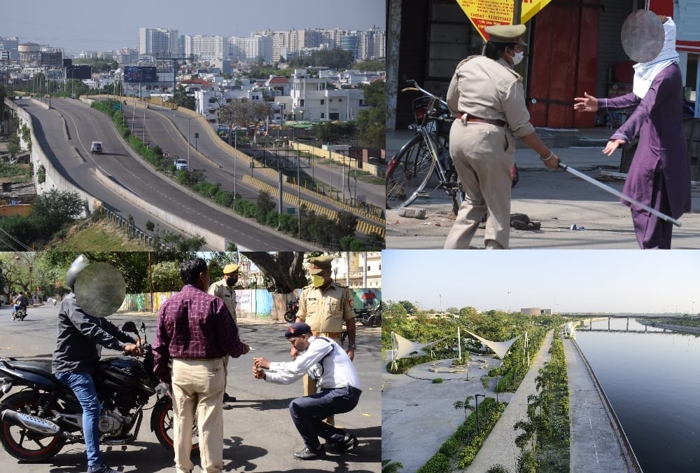 pics of lockdown of lucknow.