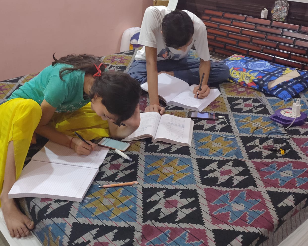 Students Doing Online Study at Bazpur