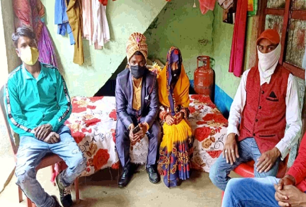 groom wearing mask with four barais arrives at bride house in lakhimpur kheri see photos