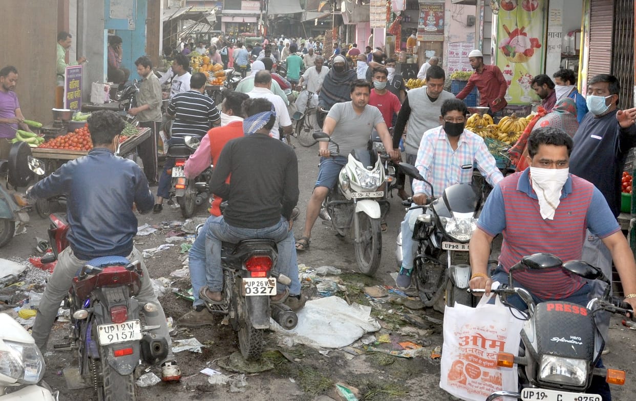 The crowd opened up as shops opened, causing trouble