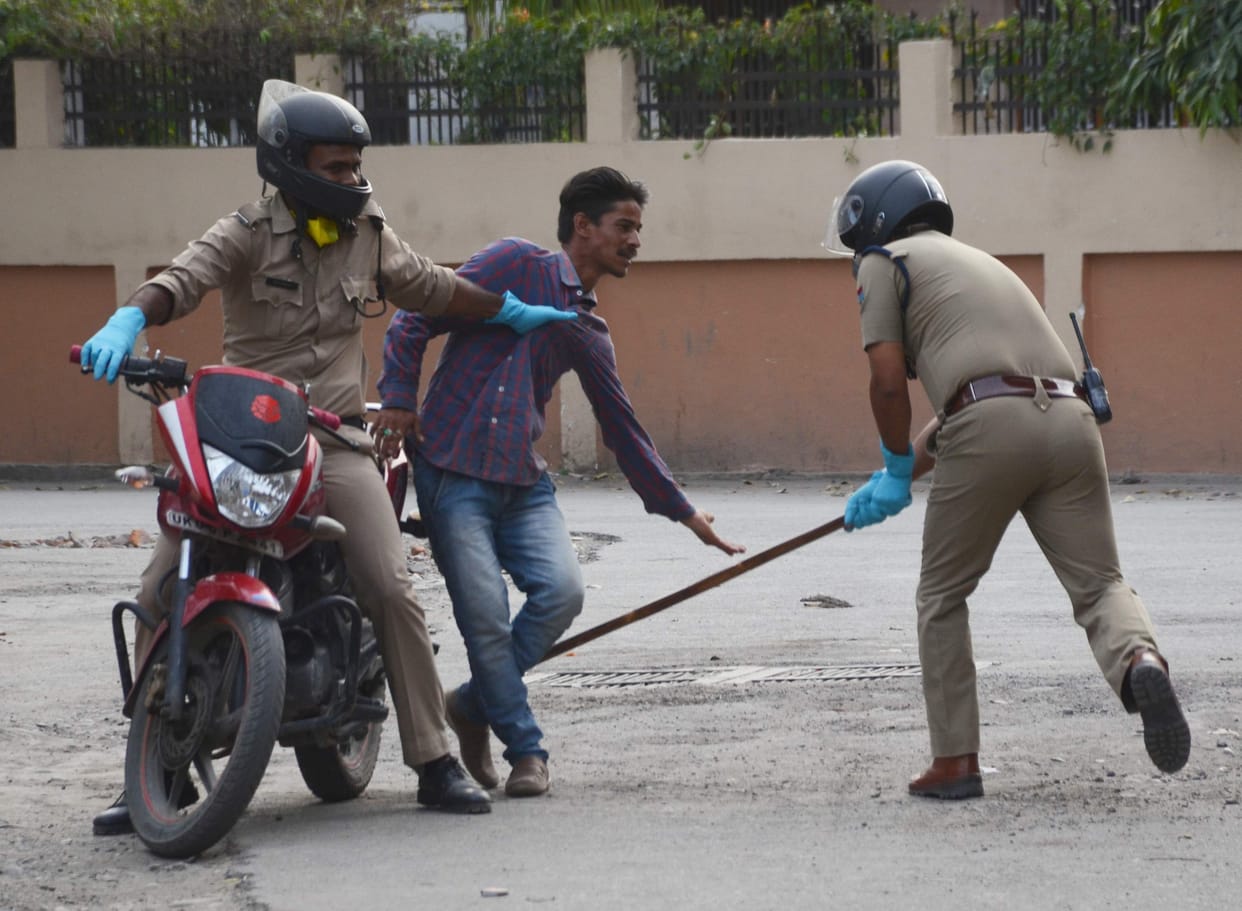 The young men gathered on the street and scraped their sticks