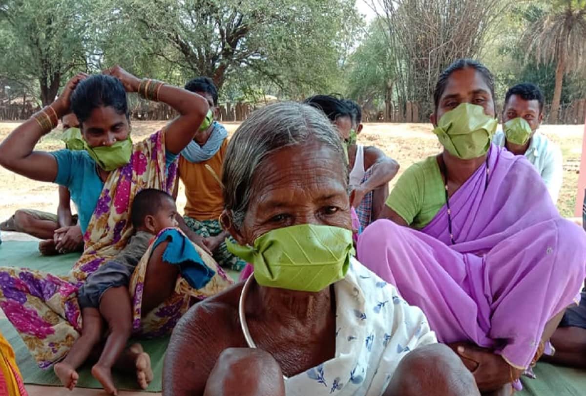 Bastar tribals made masks from Leaf to avoid corona virus
