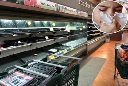 Coronavirus in USA Supermarket dumped 26 lakhs of food after a woman deliberately coughed on it in Pennsylvania