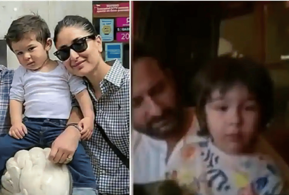 saif ali khan son taimur ali khan asked a question to reporter on live tv