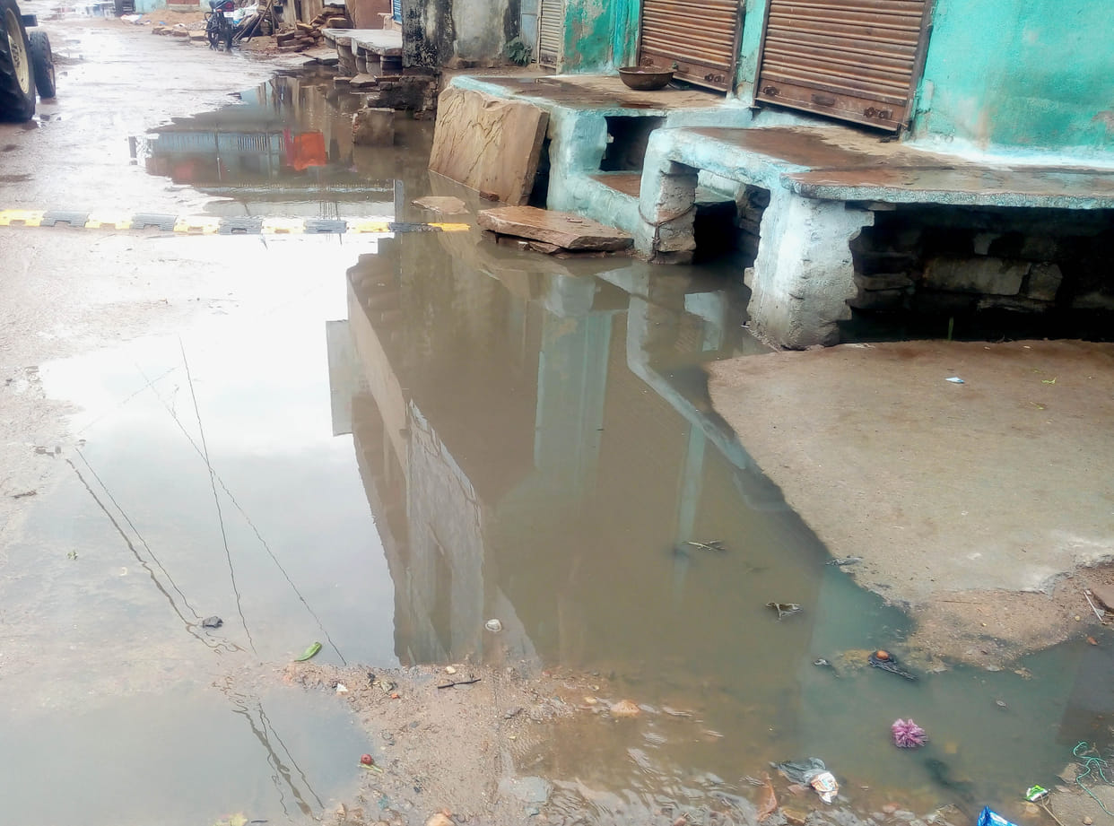 Water is over flow on road