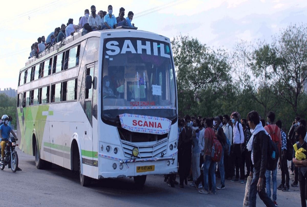 many labours peovided roadways buses by Gautambuddhnagar administration to reach home during lockdown