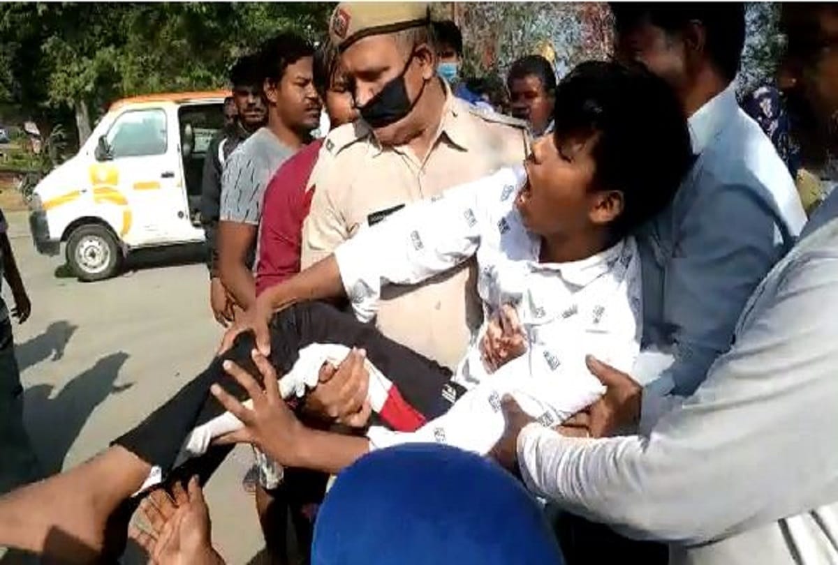Coronavirus lockdown faridabad police beats boy on scooty for milk buying breaks leg