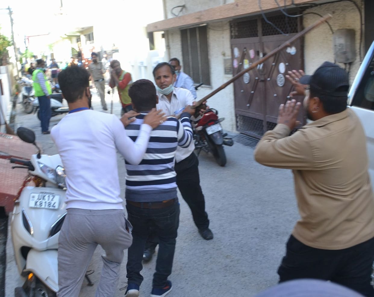 Sweepers assault, pots thrown, ruckus