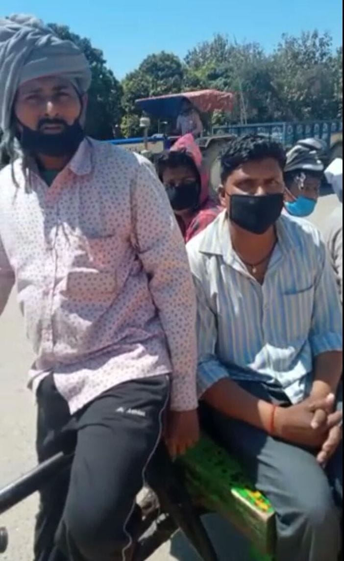 hungry people walking miles to return home