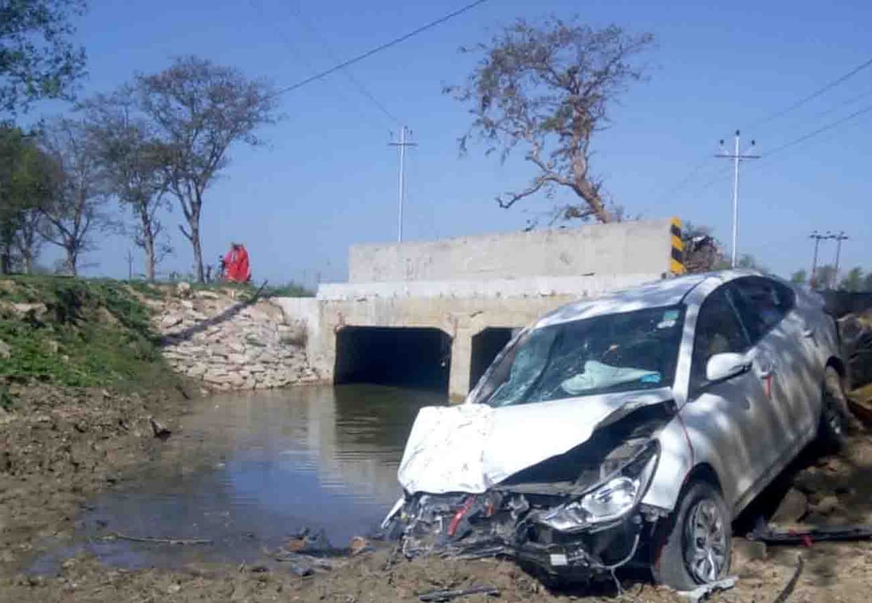 Road accident on highway in Chitrakoot district