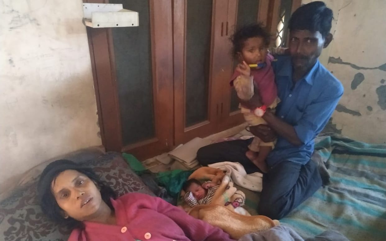 The woman who was crying out of labor pains on the road did not get help, so her husband made the delivery at home
