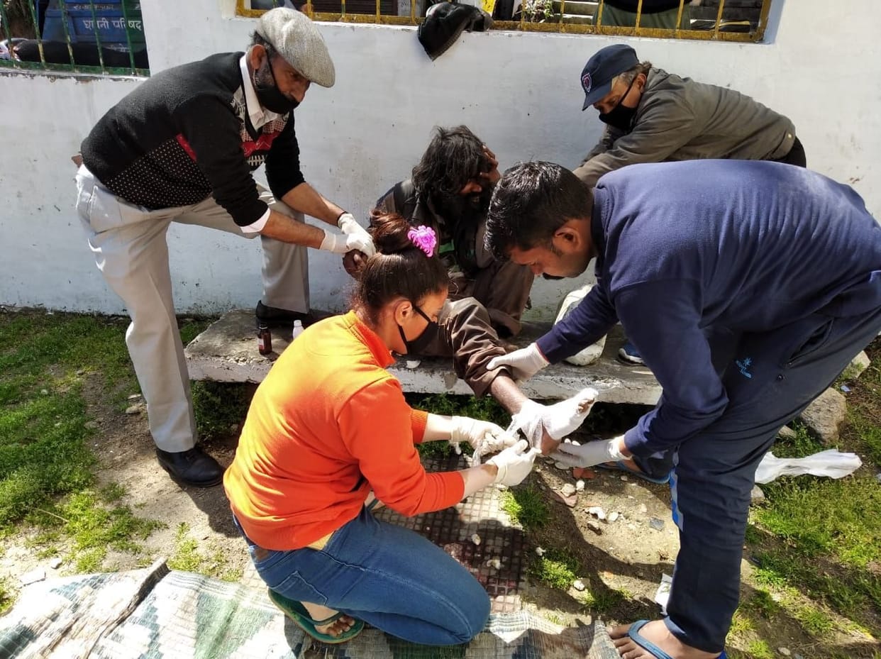 Police and local people became the support of the helpless