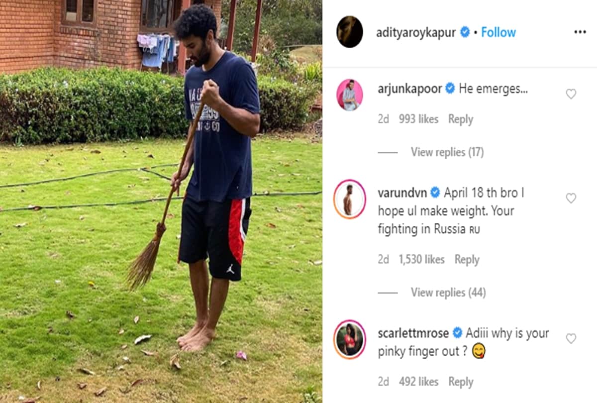 Varun Dhawan Arjun Scarlett Rose Comment on Aditya Roy Kapur viral instagram post amid lockdown