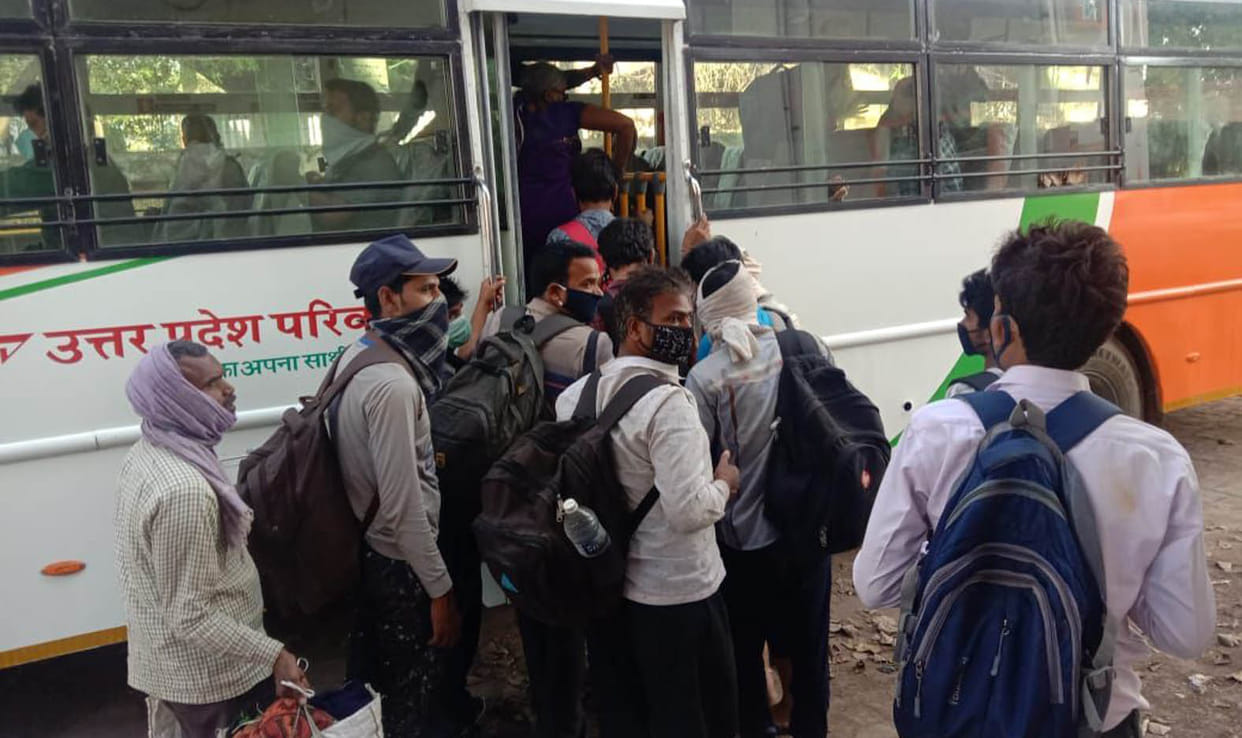 Workers from metros sent in 30 buses