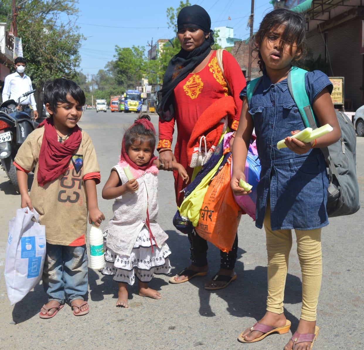 5 year old riya walks in sunshine