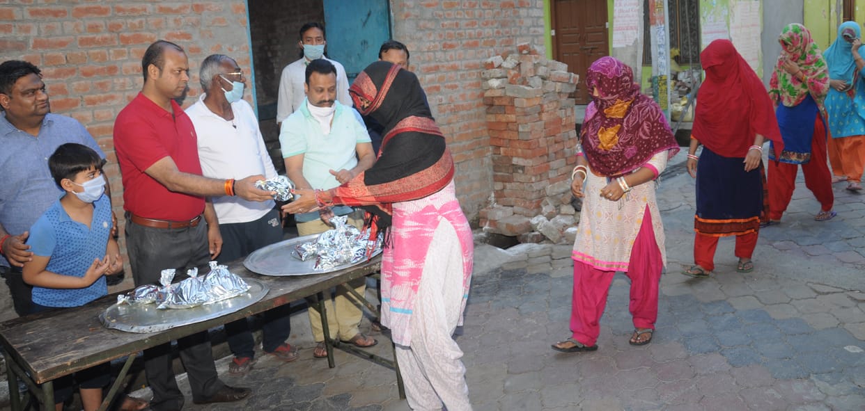 Provided food and ration to poor families