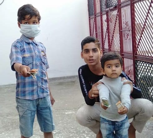 Children came forward to help by breaking the piggy bank