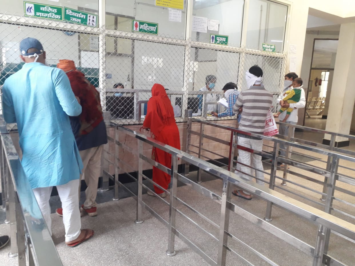 Social distancing is not visible in civil hospital