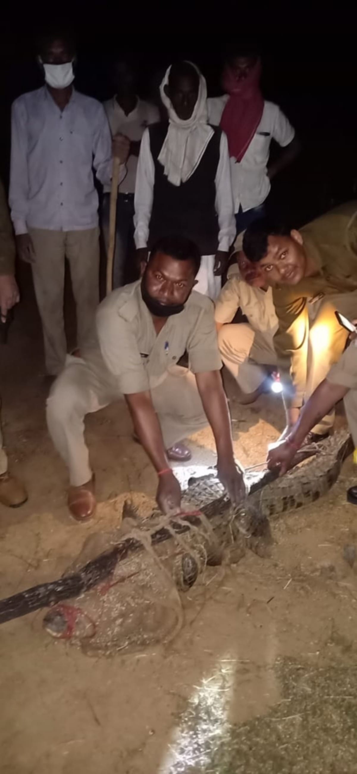 forest department caught Five feet crocodile entered house in mirzapur