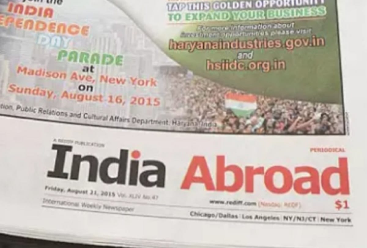 India Abroad newspaper chronicling lives of Indian Americans, shuts down today
