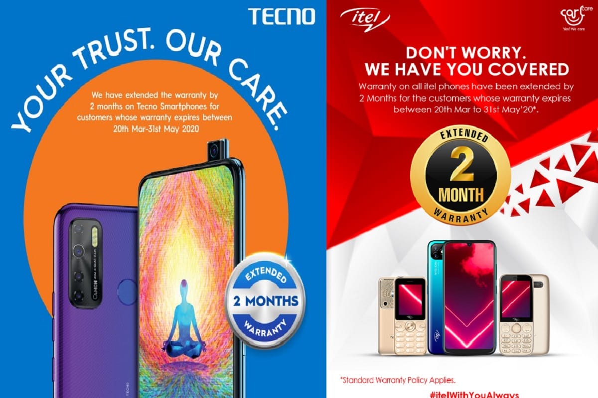 Coronavirus Lockdown: Tecno рдФрд░ itel рдиреЗ рджреЛ рдорд╣реАрдиреЗ рдореЛрдмрд╛рдЗрд▓ рдХреА рд╡рд╛рд░рдВрдЯреА Tecno and itel increase warranty of smartphone by two months during Coronavirus Lockdown
