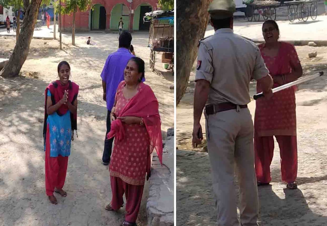 Police told about the danger from Corona, people wandering the streets unnecessarily in auraiya