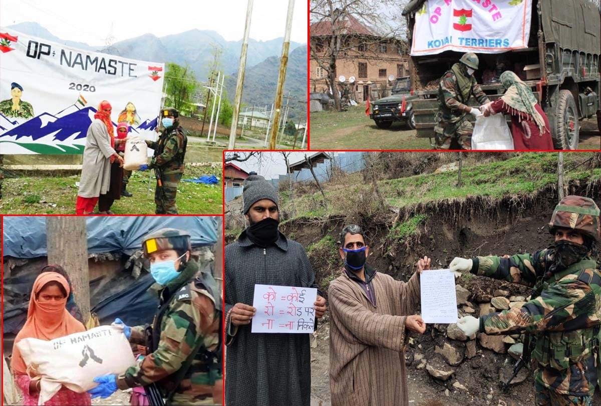 coronavirus jammu kashmir update, ARMY CONTINUES ITS EFFORTS TO SAFEGUARD people AND BRING RELIEF TO NEEDY ACROSS VALLEY