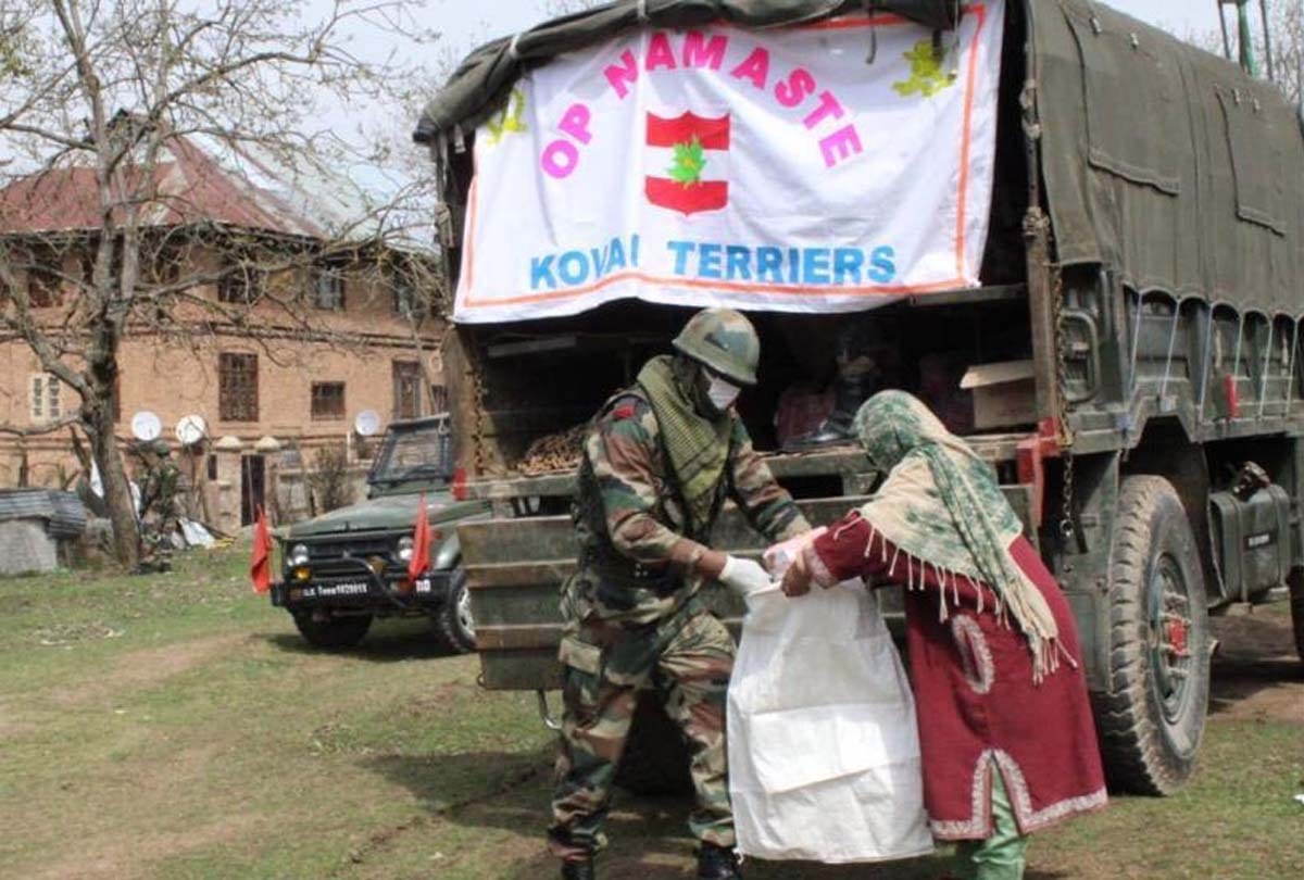 coronavirus jammu kashmir update, ARMY CONTINUES ITS EFFORTS TO SAFEGUARD people AND BRING RELIEF TO NEEDY ACROSS VALLEY