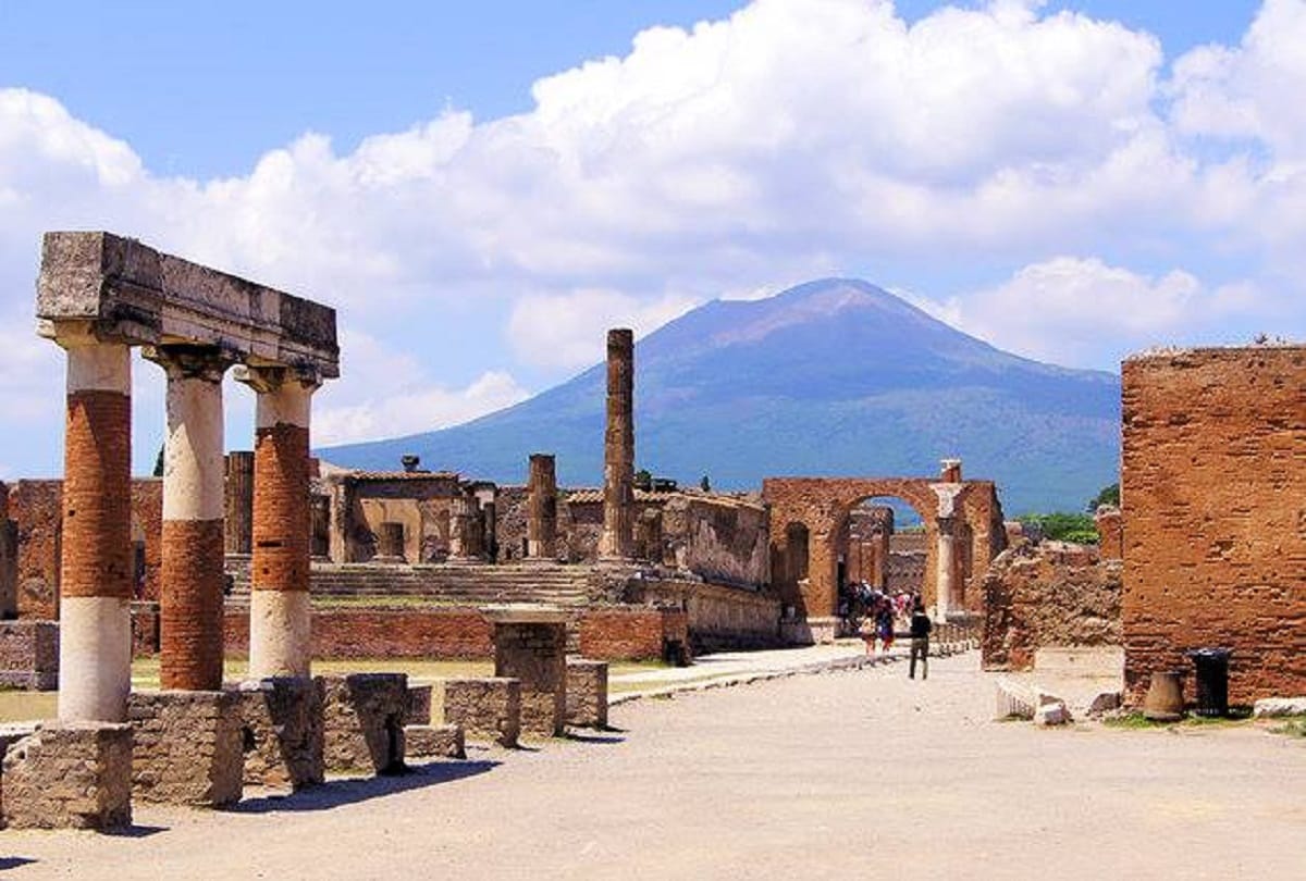 Ancient cities Pompeii and Herculaneum where people became stone due to Mount Vesuvius Volcano eruption