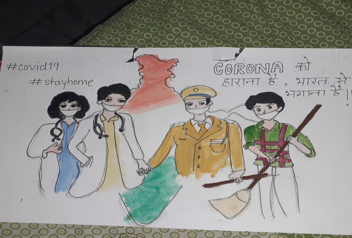 Student Made Paintings On Corona Virus Defeat From India