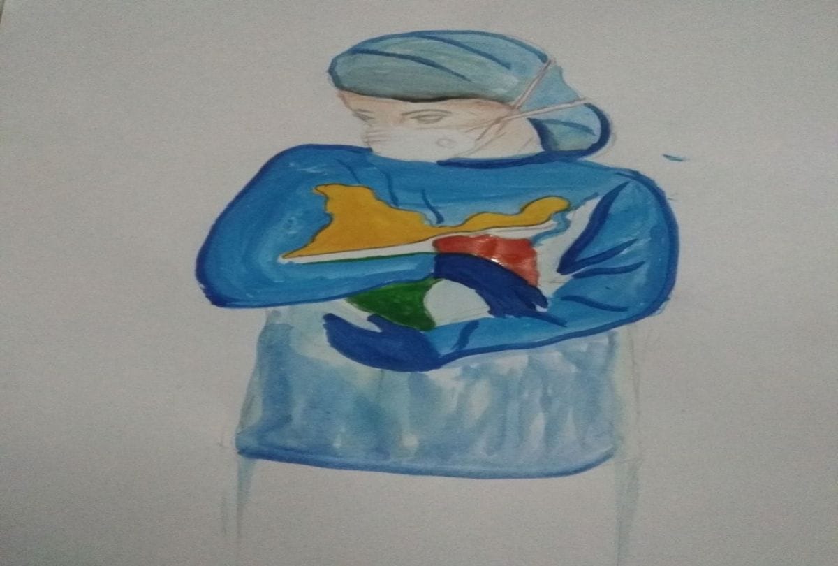 Student Made Paintings On Corona Virus Defeat From India