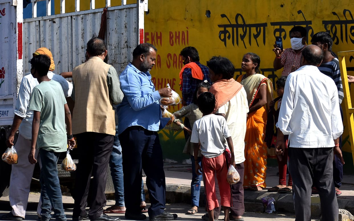 people delivered the food material