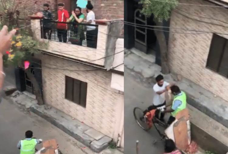Nabha residents shower sanitation worker with flowers amid corona crisis