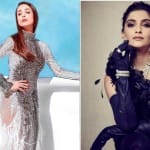 malaika arora and sonam kapoor same crushed gold lehenga which look is best