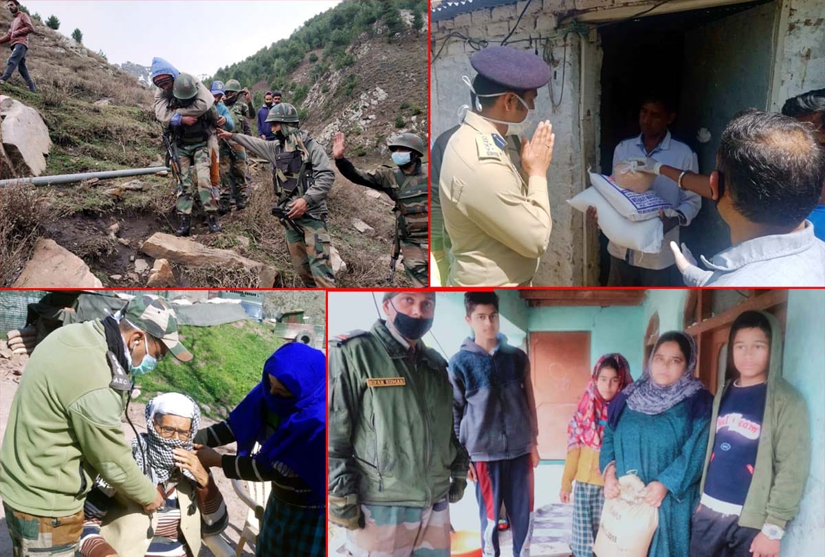 Lockdown Jammu Kashmir latest news in Hindi, indian Army and police engaged in helping people