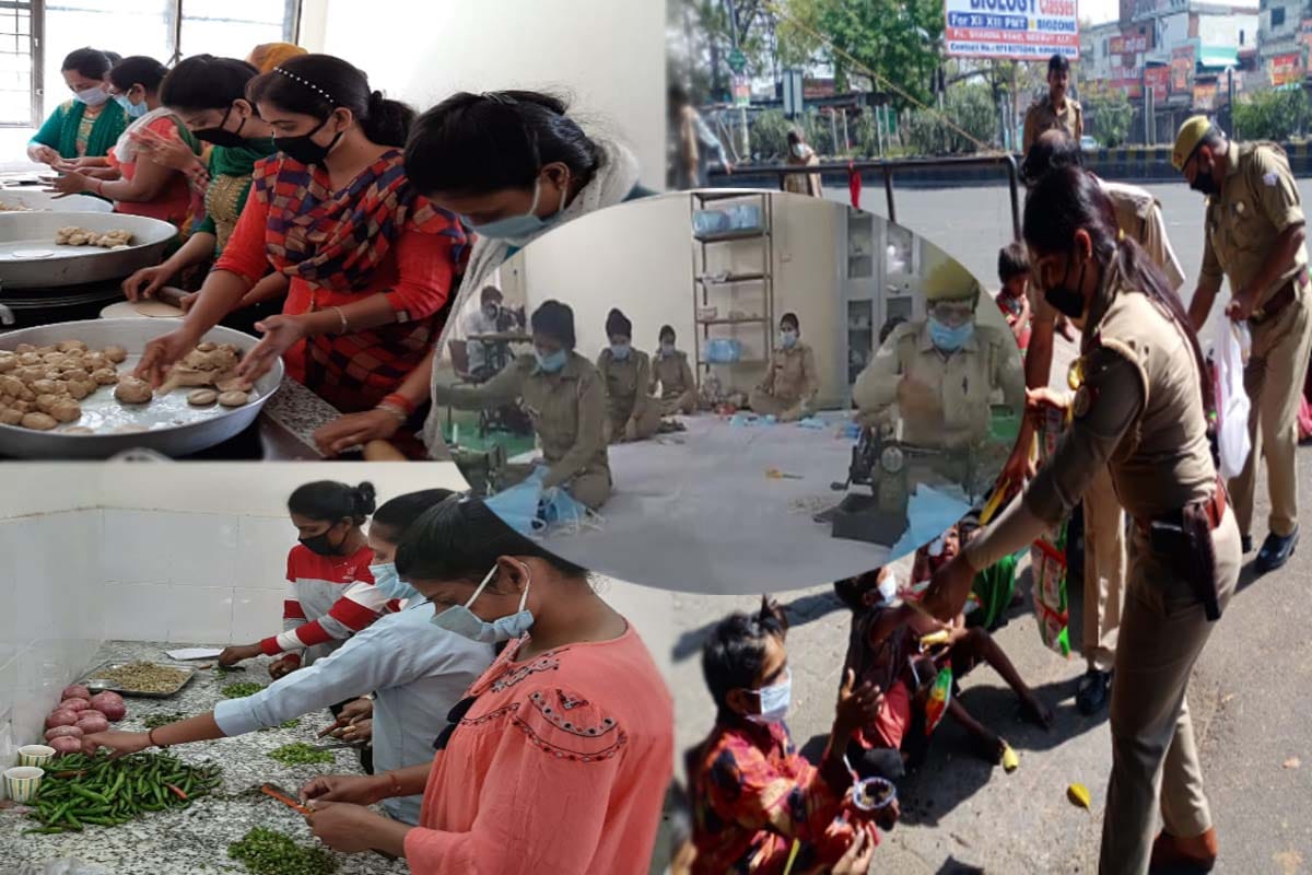 Coronavirus Update: Meerut police constables are cooking food and making masks for people amid Lockdown