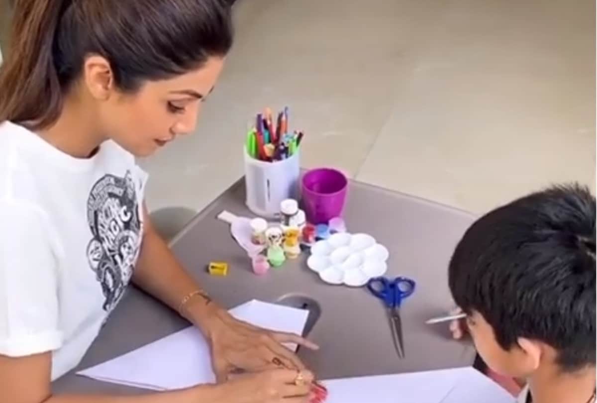 shilpa shetty promise to his son viaan making cake after foot masaaj